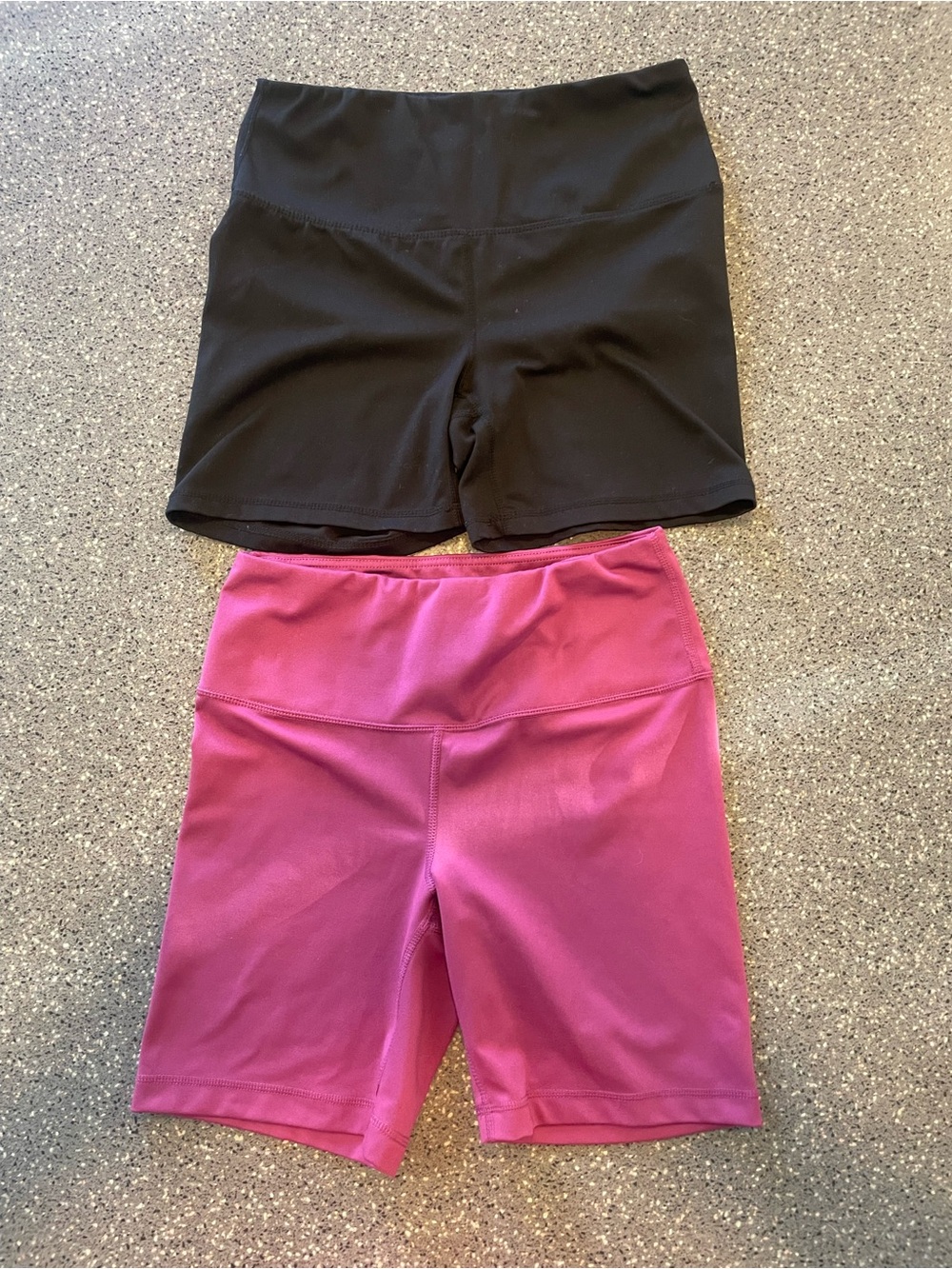 Yogalicious Duo High-Waist Bike Shorts — Black & Fuchsia